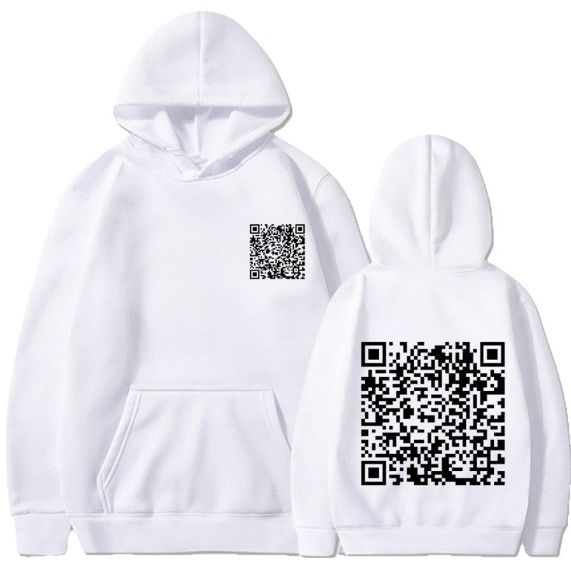 Damen Sportlicher Kapuzenpullover mit QR-Code Drune