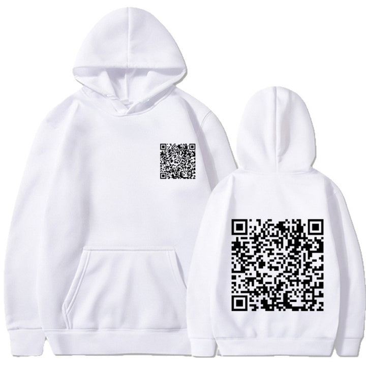 Damen Sportlicher Kapuzenpullover mit QR-Code Drune