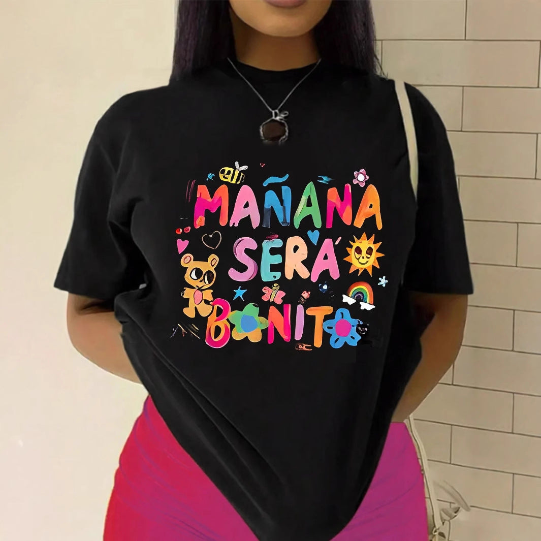 Damen T-Shirt mit kreativem Grafikdesign und inspirierendem Spruch Drune