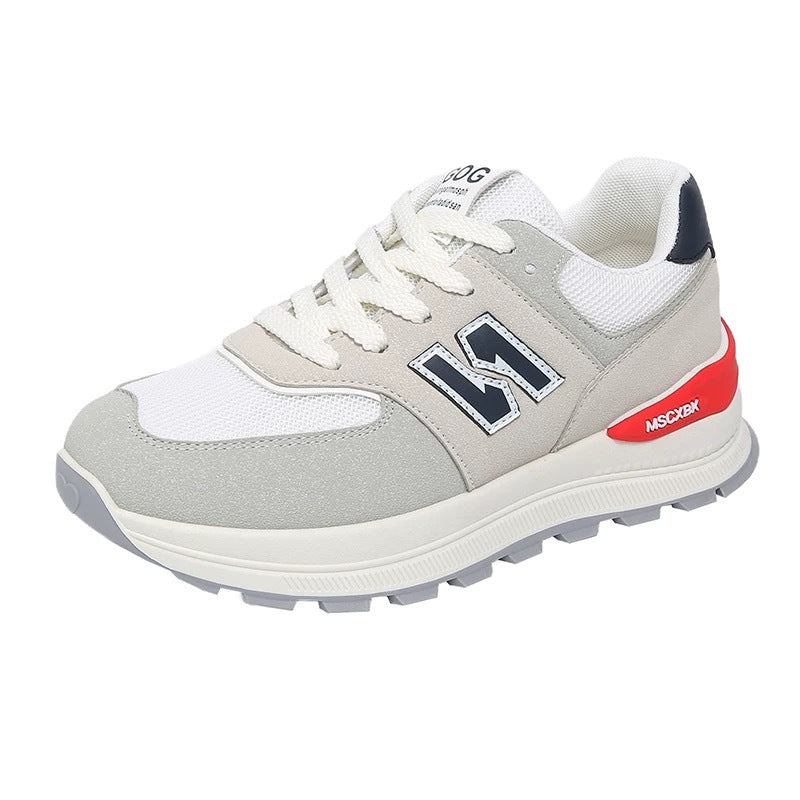 Damen Plateausneaker im Retro-Citystil mit skulpturierter Wedgesohle und atmungsaktiver Netzstruktur Drune