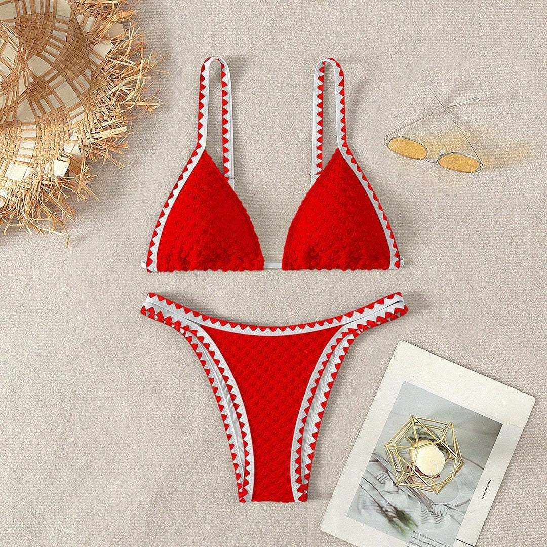 Damen Triangel-Bikini mit strukturierten Details Drune