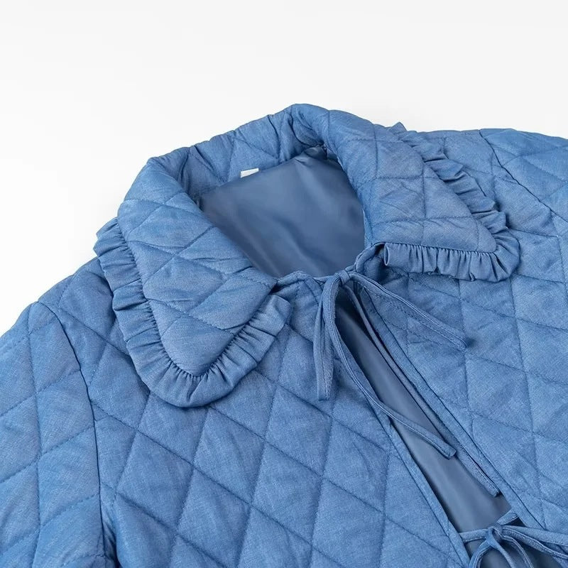 Damen Steppjacke mit voluminösem Kragen und praktischen Taschen Drune