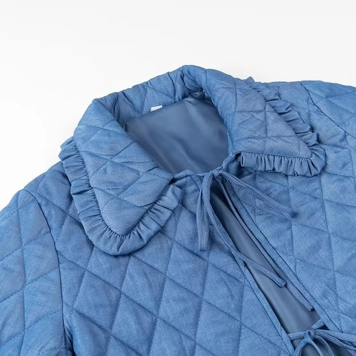 Damen Steppjacke mit voluminösem Kragen und praktischen Taschen Drune