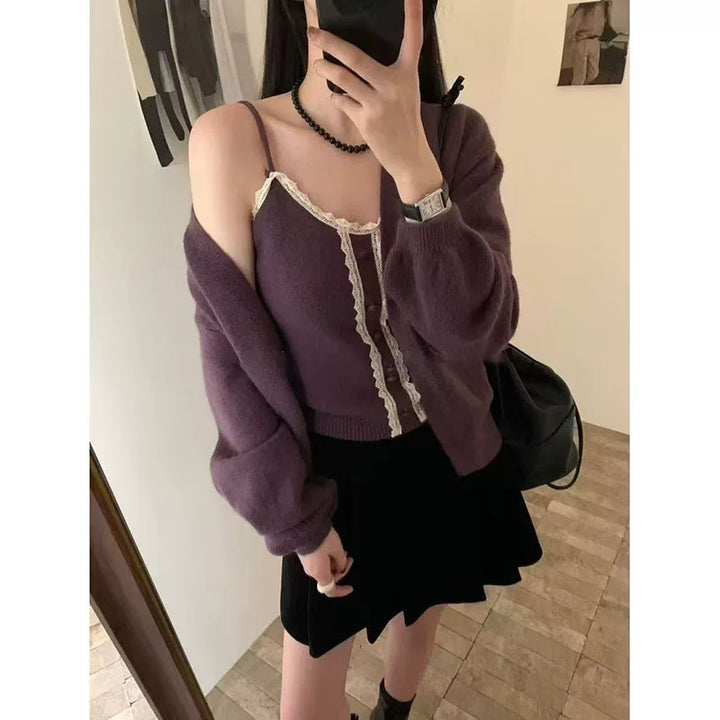 Damen Strickshirt mit romantischem Spitzenbesatz und lässigem Schnitt Drune
