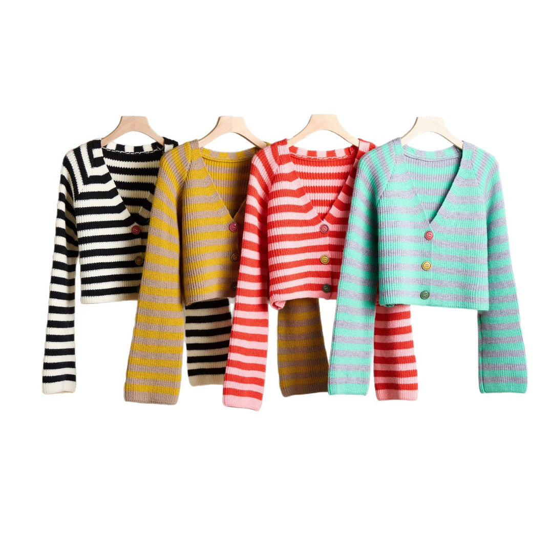 Damen Strickjacke mit buntem Knopfdesign und lässigem Schnitt Drune