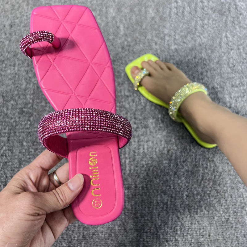 Damen eleganter Flip-Flop mit funkelnden Strasssteinen Drune