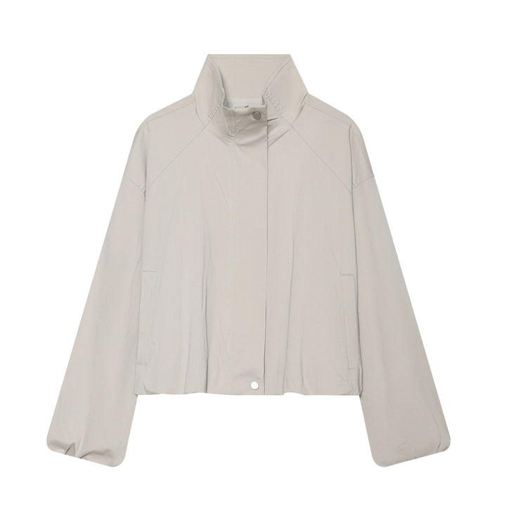 Damen Cropped Funktionsblouson mit Funnelkragen und verdeckter Druckknopfleiste Drune