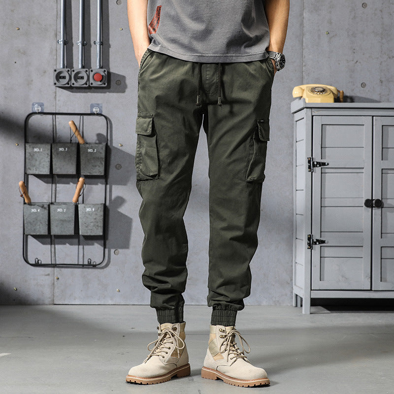 Herren Funktionale Cargo-Joggerhose mit elastischem Komfortbund, großzügigen Klapp-Utility-Taschen und gerippten Knöcheln Drune