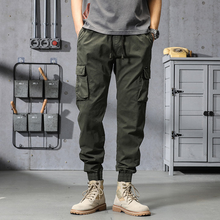 Herren Funktionale Cargo-Joggerhose mit elastischem Komfortbund, großzügigen Klapp-Utility-Taschen und gerippten Knöcheln Drune