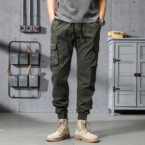 Herren Funktionale Cargo-Joggerhose mit elastischem Komfortbund, großzügigen Klapp-Utility-Taschen und gerippten Knöcheln Drune