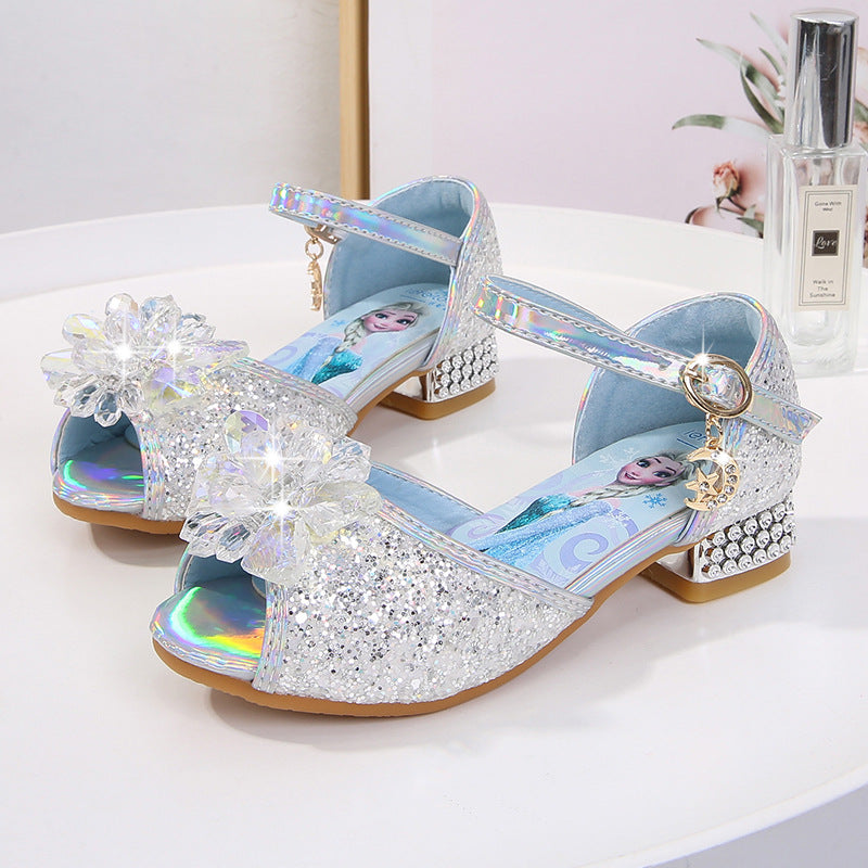 Mädchen Ballerinas mit funkelnden Akzenten und Blumenapplikation Drune