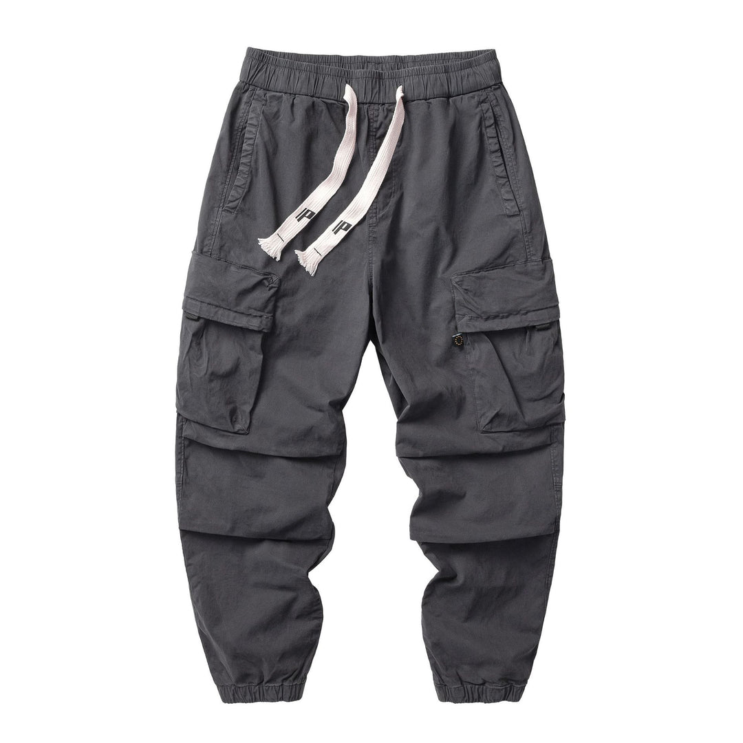 Herren Funktionelle Cargo-Joggerhose aus Baumwoll-Twill mit elastischem Tunnelzugbund und Klapp‑Utility‑Taschen Drune