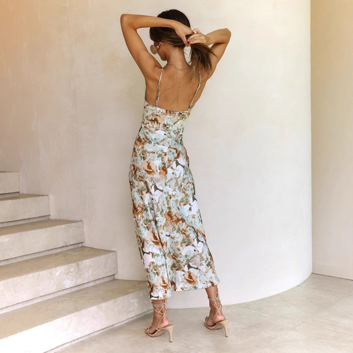 Damen Maxikleid mit elegantem floralem Design Drune