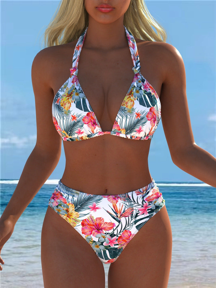 Damen Triangel-Bikini mit hohem Bund und patriotischem Sternen-Muster Drune