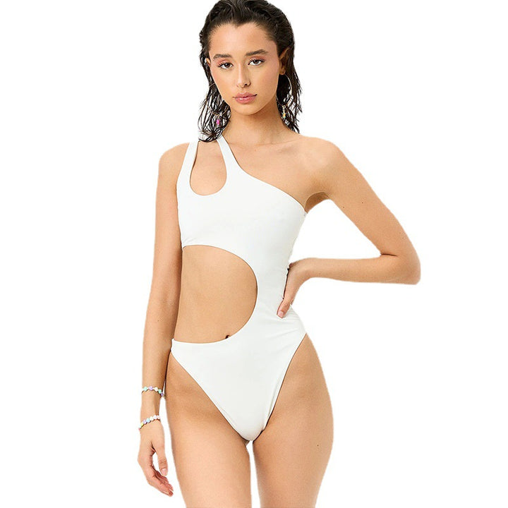 Damen Einteiliger Badeanzug mit innovativem Cut-Out und asymmetrischem Design Drune