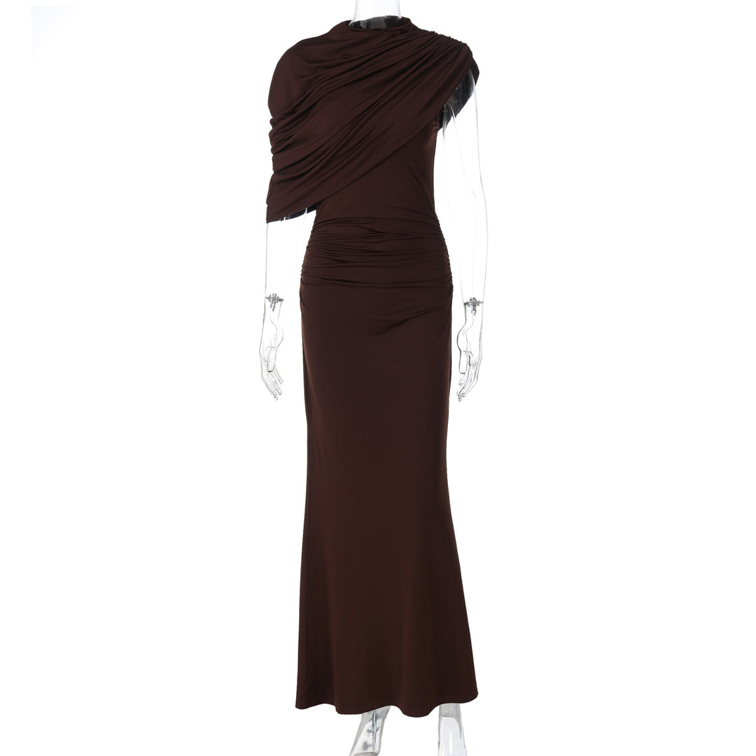 Damen Elegantes Maxi-Kleid mit drapiertem Oberteil Drune