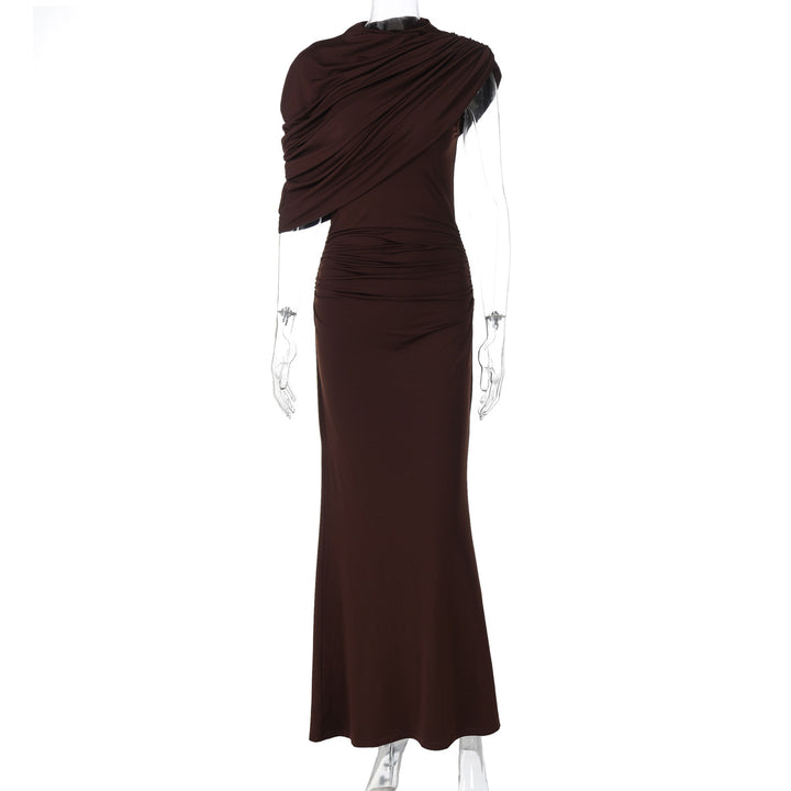 Damen Elegantes Maxi-Kleid mit drapiertem Oberteil Drune