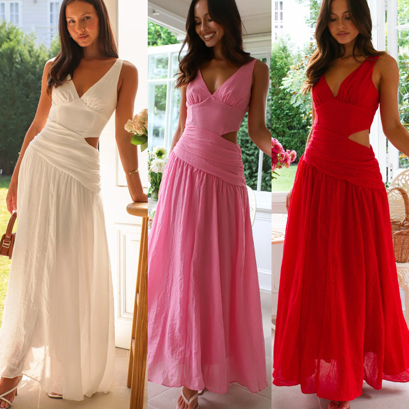 Damen Maxikleid mit Cut-Out-Details und fließendem Rock Drune