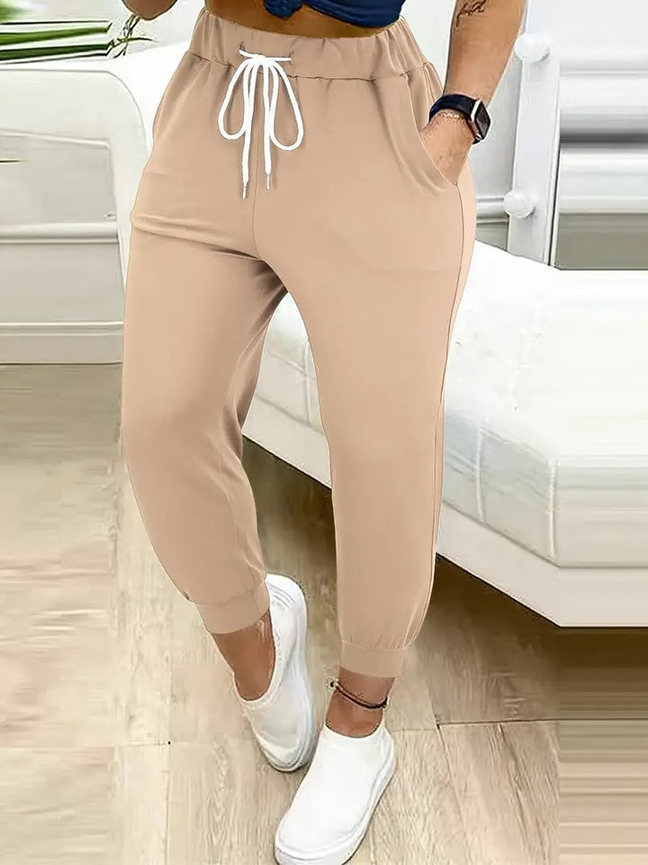 Damen Lässige Jogginghose mit Kordelzug, elastischem Komfortbund und schmalem Bündchen Drune
