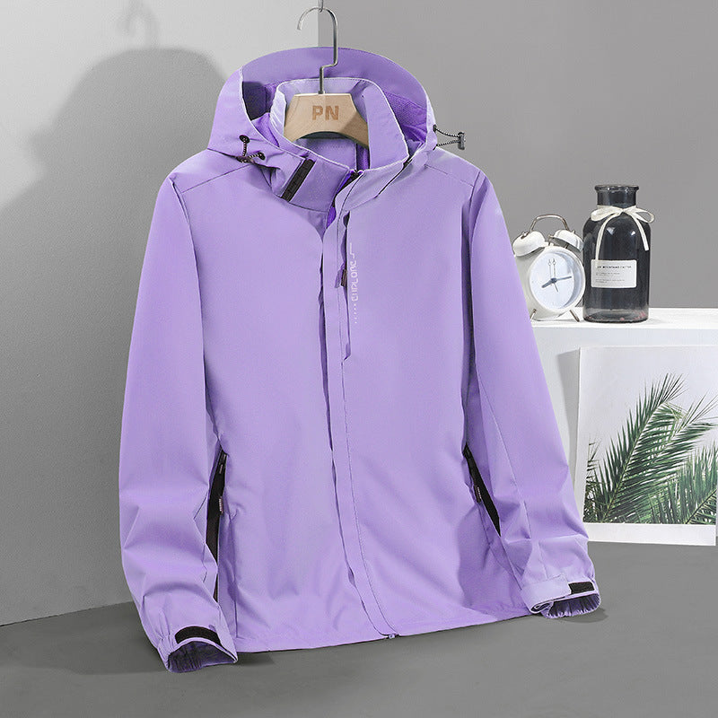 Herren Leichte wasserabweisende Softshell‑Außenjacke mit verstellbarer Kapuze und Sturmleiste Drune