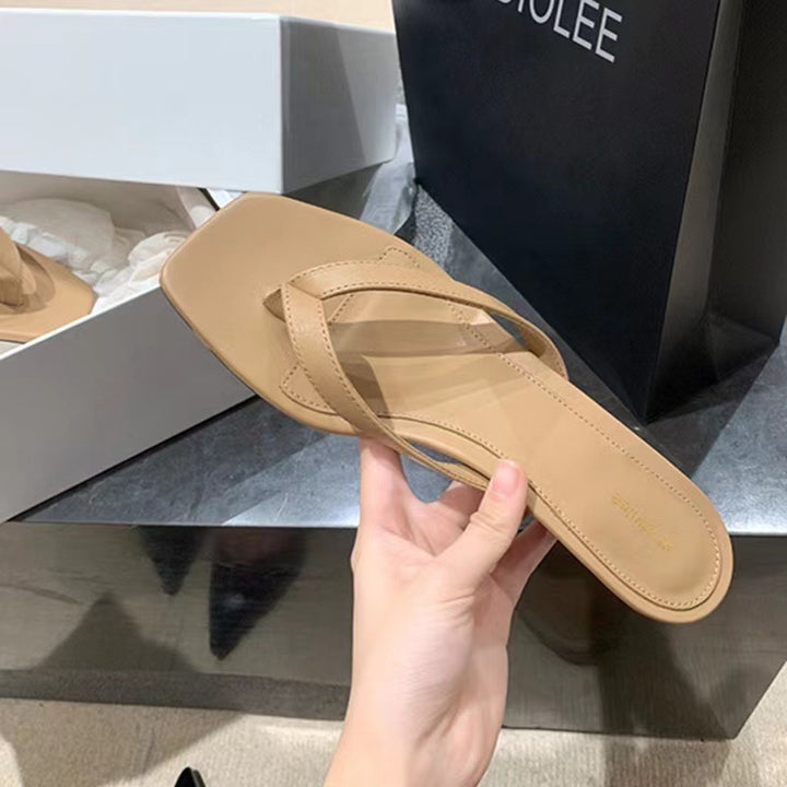 Damen Elegante Offen-Zehen Rutsch-Sandalen Drune