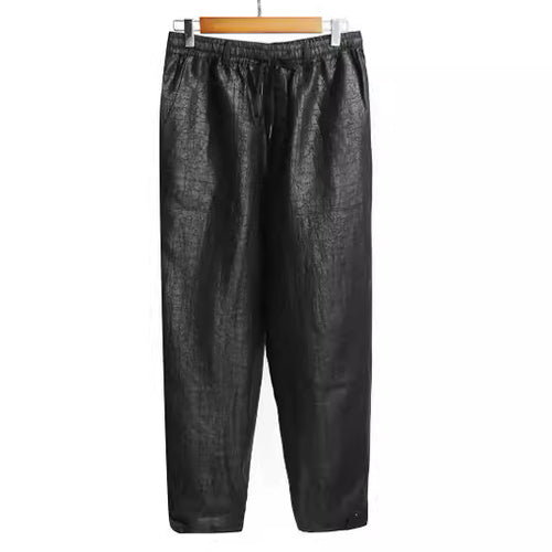 Damen Lederimitat-Jogginghose mit elastischem Bund und Tunnelzug Drune