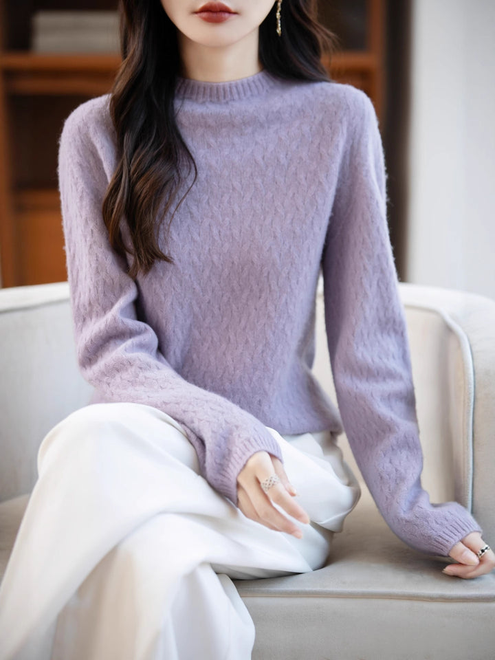 Damen Weicher Feinstrick‑Pullover mit kurzem Mockneck, leichter Mohair‑Optik und entspannter Silhouette Drune