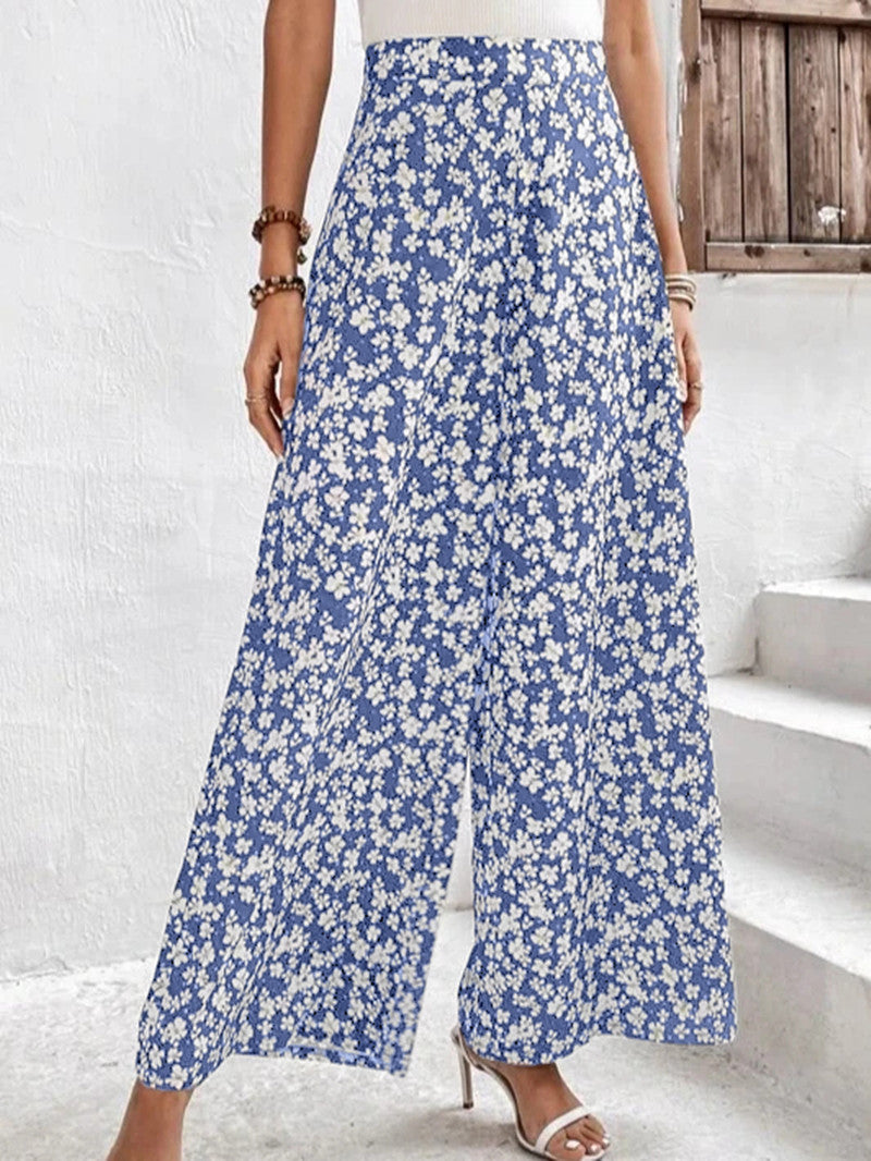 Damen Blumenmuster Palazzohose Drune