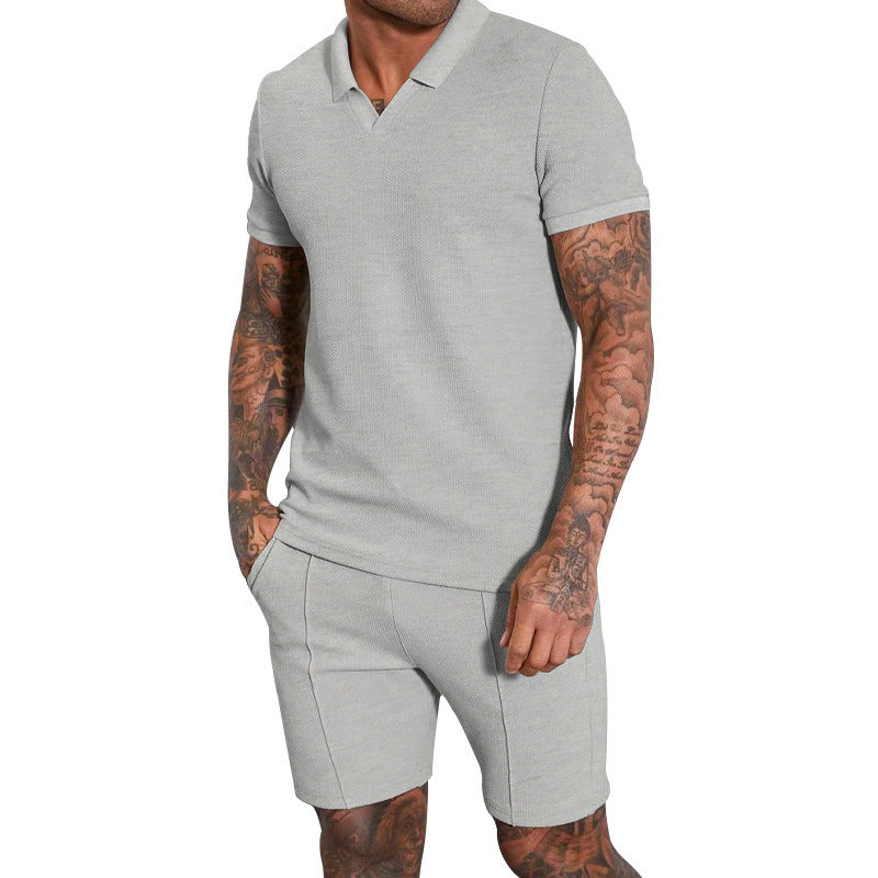 Herren Polo-Shirt und Shorts Set mit atmungsaktiver Struktur Drune