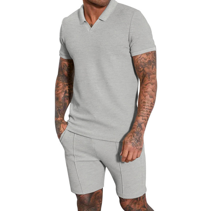 Herren Polo-Shirt und Shorts Set mit atmungsaktiver Struktur Drune