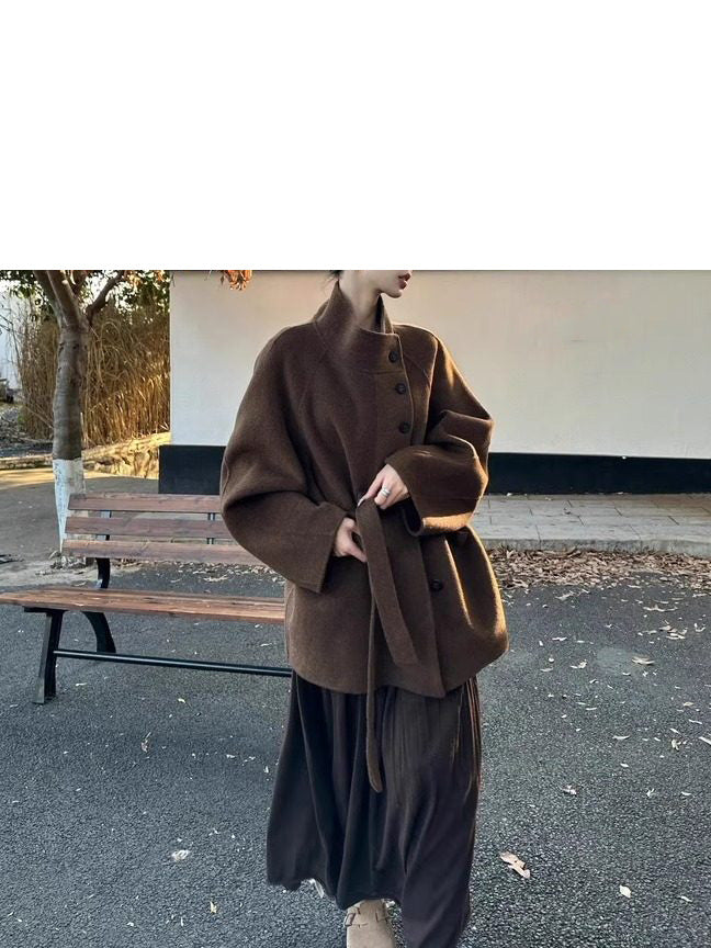 Damen Modische Oversized-Wolljacke Drune