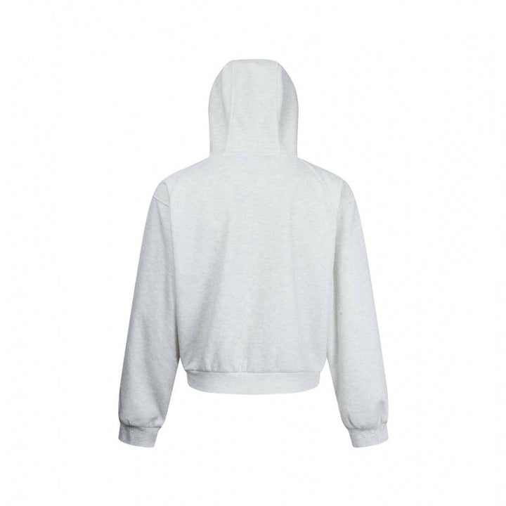 Unisex Kurzer Kapuzen-Zippullover aus French Terry mit Raglanärmeln und verdeckten Eingrifftaschen Drune