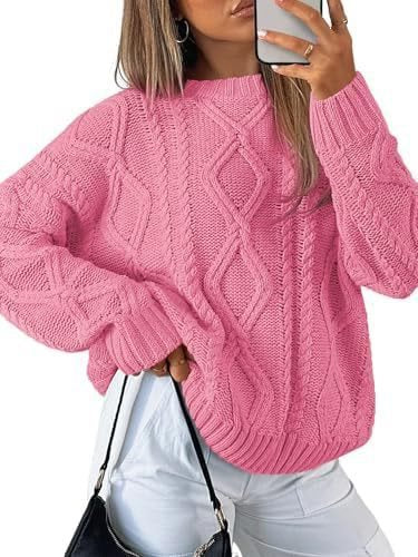 Damen Grobstrickpullover im Zopfmuster mit lässigem Oversize-Schnitt Drune