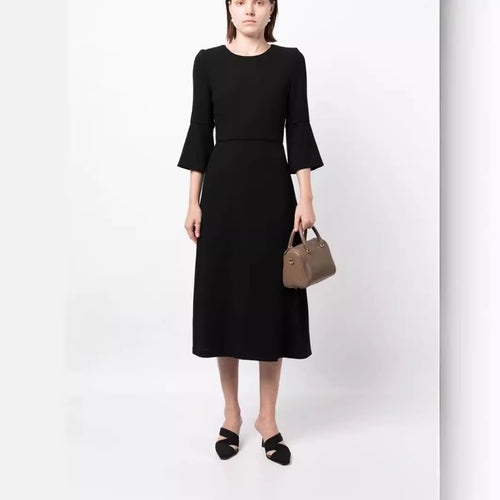 Damen Midikleid mit taillierter Silhouette und Trompetenärmeln Drune