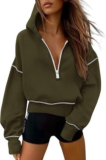 Damen lässiger Hoodie mit goldenen Akzenten und hohem Kragen Drune