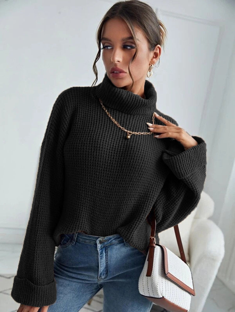 Damen Pullover mit hohem Kragen und strukturiertem Design Drune