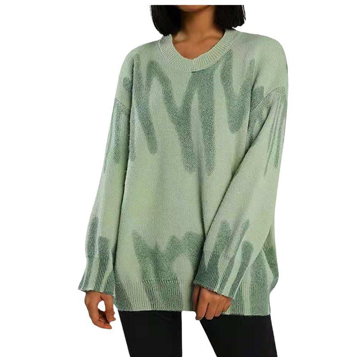 Damen Großer lockerer Pullover im modernen Farbverlauf Drune