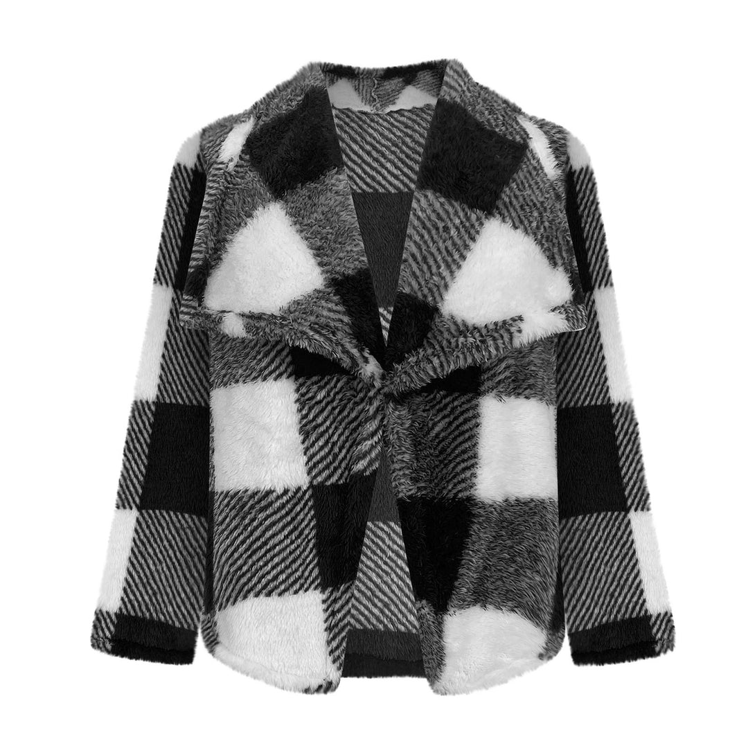 Damen Kuschelige Jacke im karierter Design Drune
