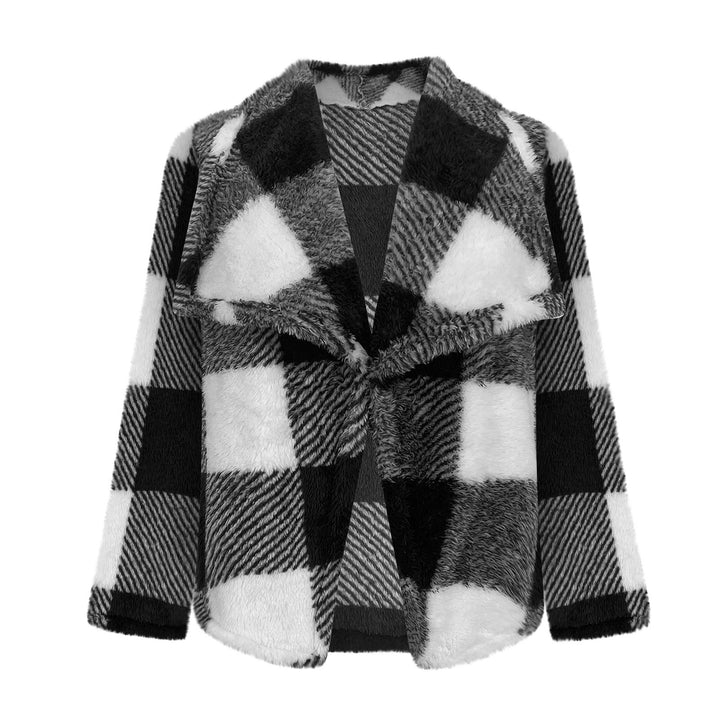 Damen Kuschelige Jacke im karierter Design Drune