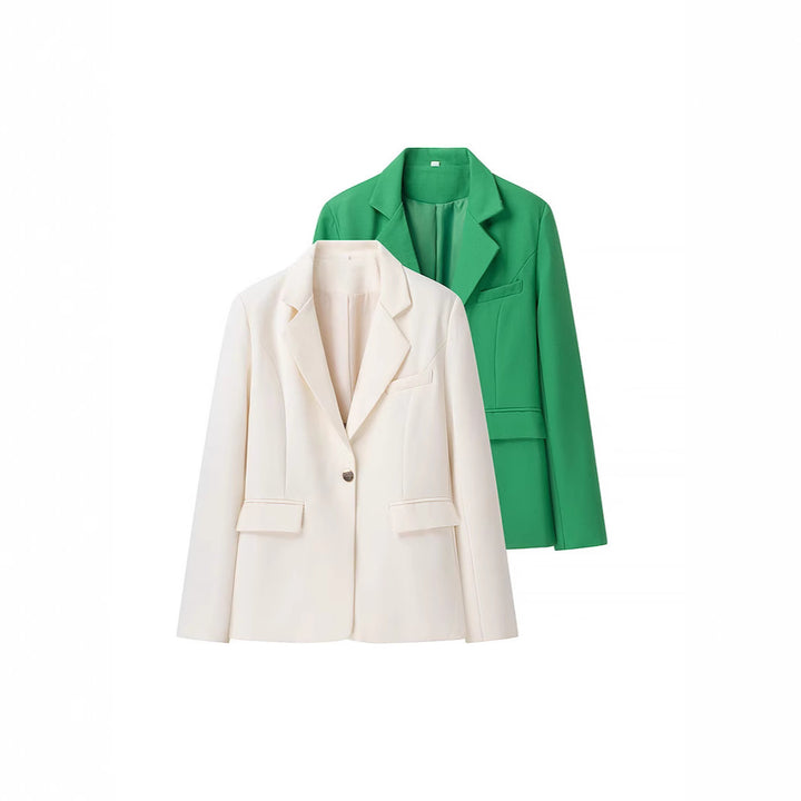 Damen Bouclé-Zweiteiler mit tailliertem Longblazer, Korsagen-Croptop und hochgeschnittener Shorts Drune