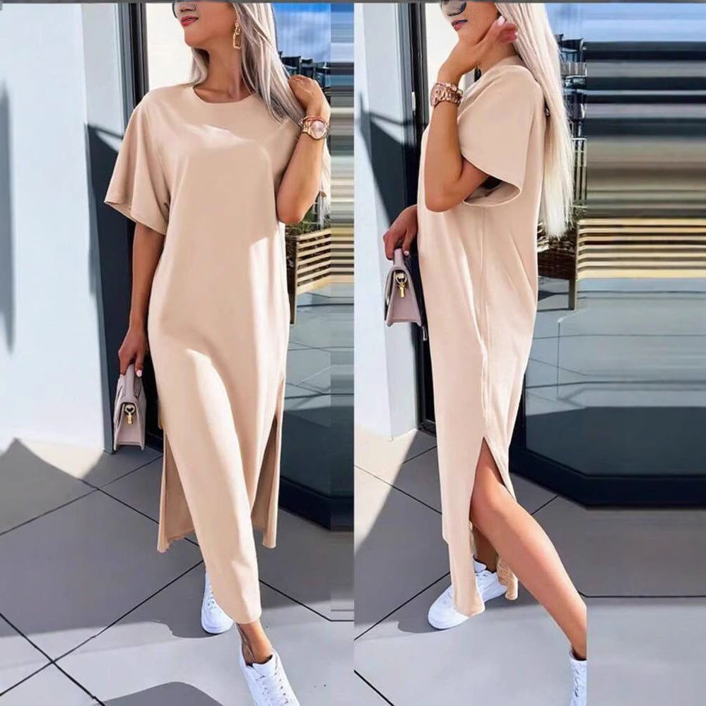 Damen Lässiges Maxikleid mit seitlichen Schlitzen und Oversize-Design Drune