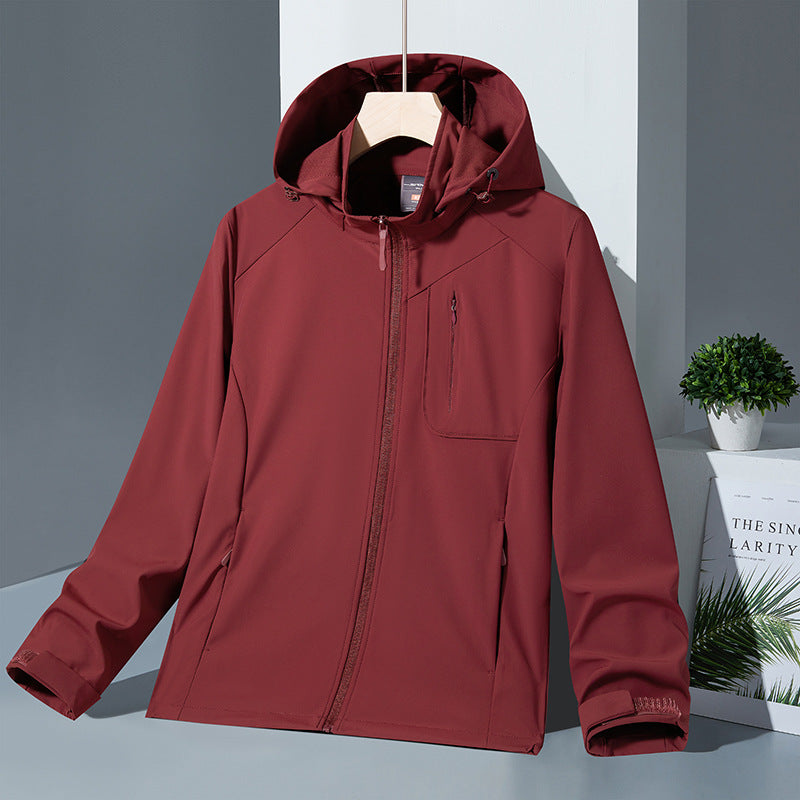 Damen Leichte Softshell-Kapuzenjacke mit wind- und wasserabweisender Membran und Brust-Reißverschlusstasche Drune
