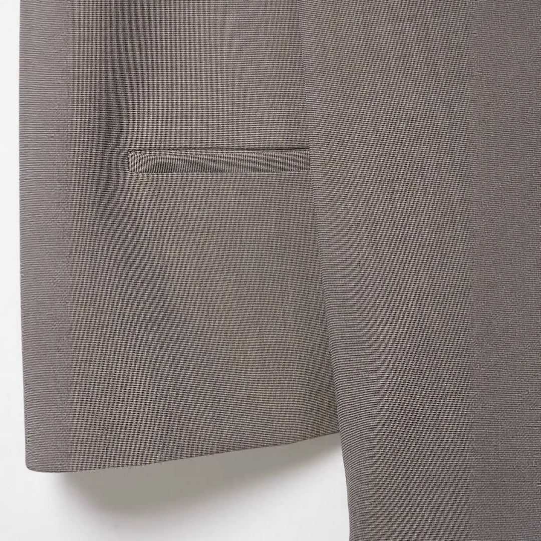 Damen Kurzblazer mit asymmetrischer Knopfleiste und Stehkragen Drune