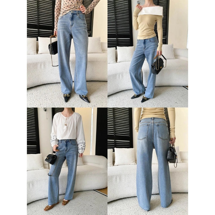 Damen lässige weite Jeans im Vintage-Stil Drune
