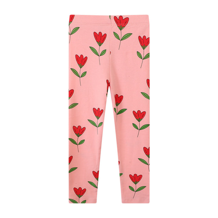 Mädchen Leggings mit verspieltem Blumenmuster Drune