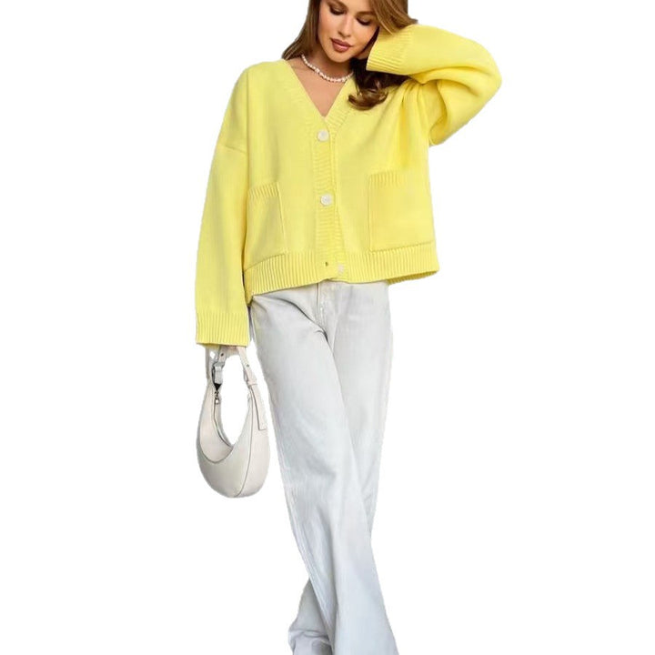 Damen oversize Strickjacke mit Taschen und modernem Schnitt Drune