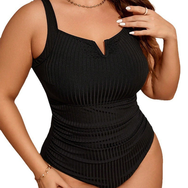 Damen Figurschmeichelnder Badeanzug mit raffinierten Rippendetails Drune