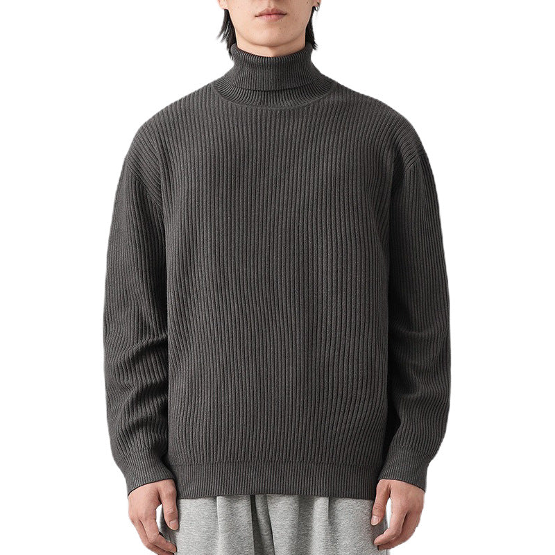 Herren Grobstrickpullover mit Stehkragen Drune