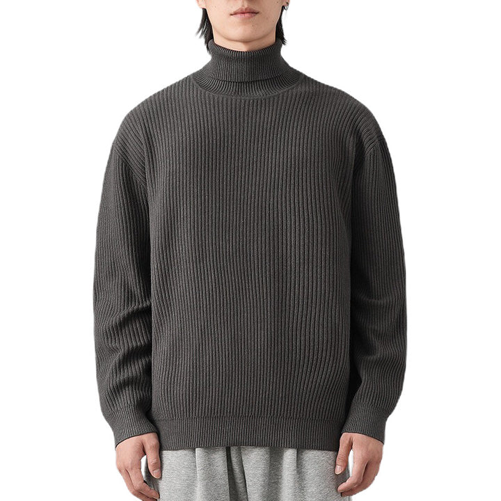 Herren Grobstrickpullover mit Stehkragen Drune