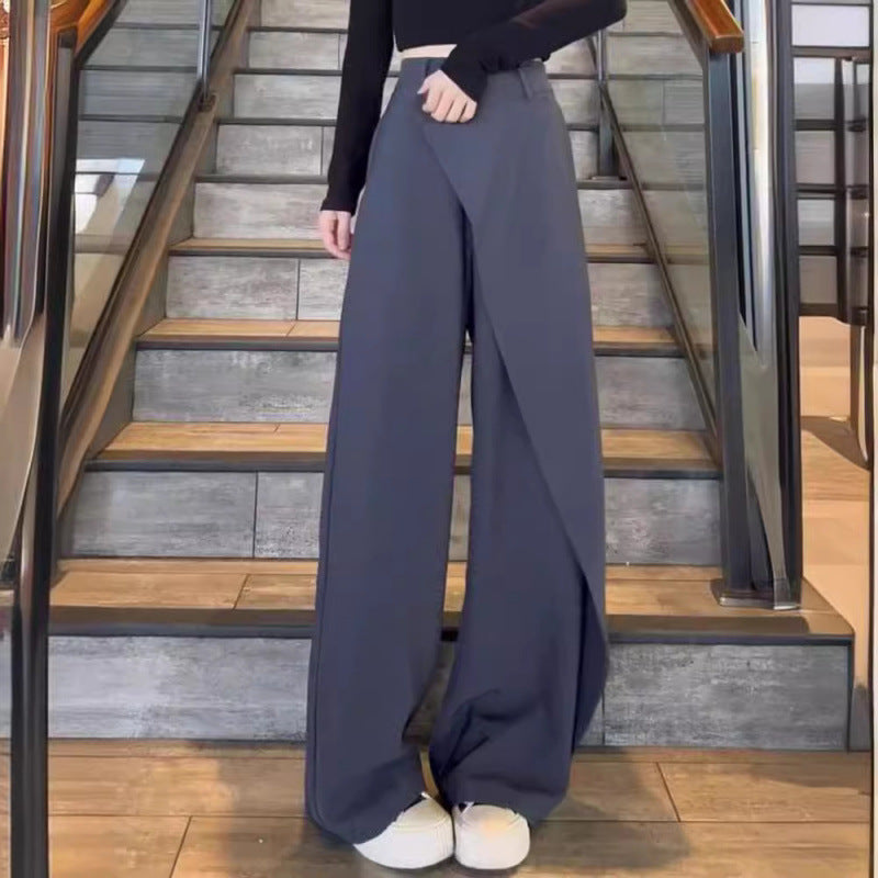 Damen weite Palazzo-Hose mit asymmetrischem Schnitt Drune